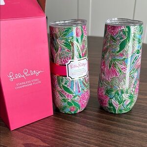 Lilly Pulitzer Stainless Steel Champagne Flute Set